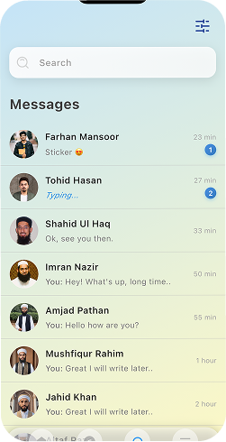 Messages list